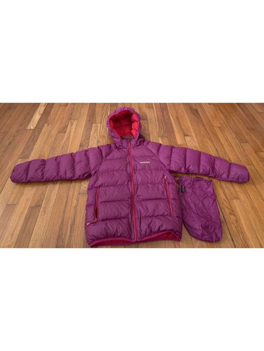 Montbell Girls Purple Down Parka Packable Size 150 (10-12) (Q16)